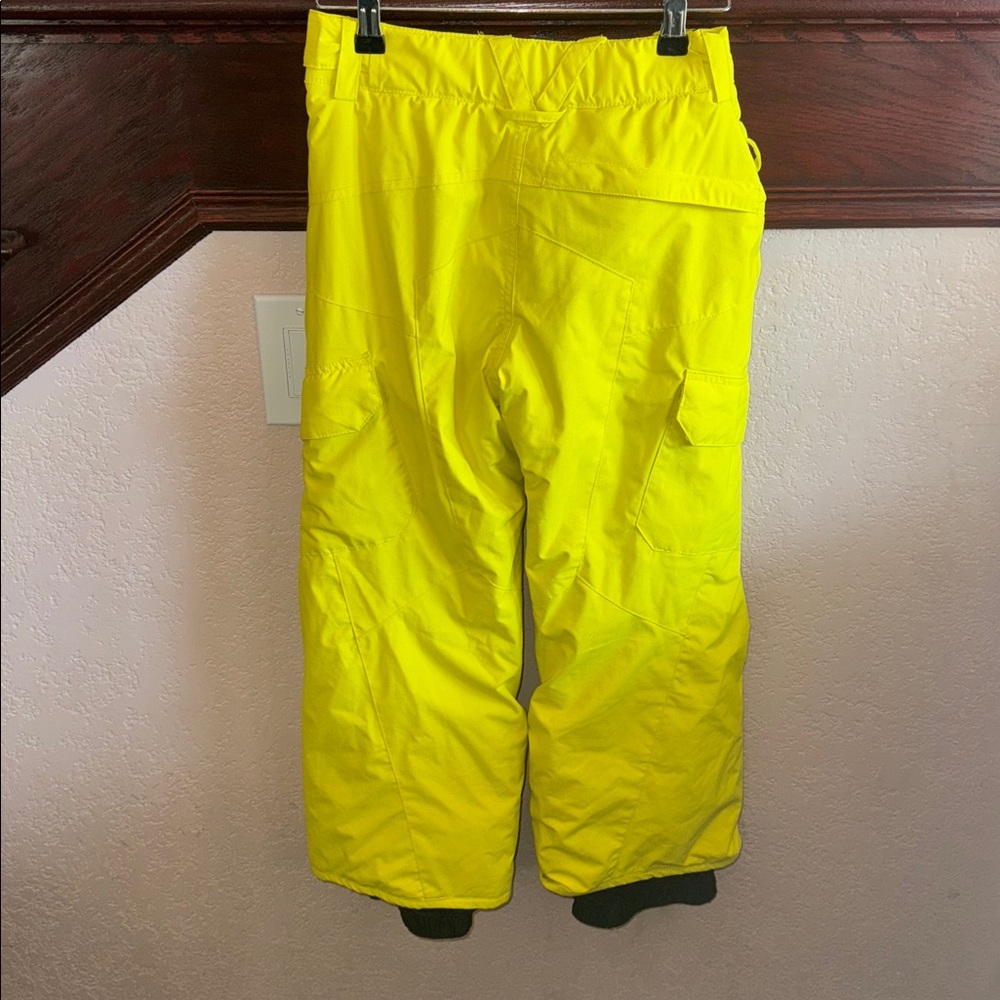 Quicksilver Youth Size 10 Neon Yellow Snow Pants for Skiing Snowboarding Winter - Picture 3 of 8